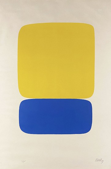 Ellsworth Kelly, Yellow on Blue
Color Lithograph