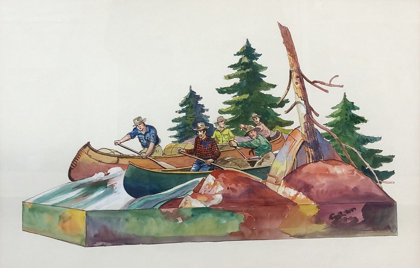 Frank B Nuderscher, Canoeing
Watercolor, Pencil & Gouache
