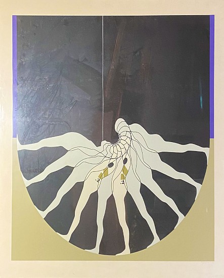Ernest Tino Trova, Falling Man (Purple Half Circle)<br />
1971, Silkscreen Print