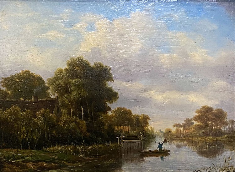 Alexander Hieronymus Bakhuyzen, Dutch River Landscape
1870, Oil on Canvas