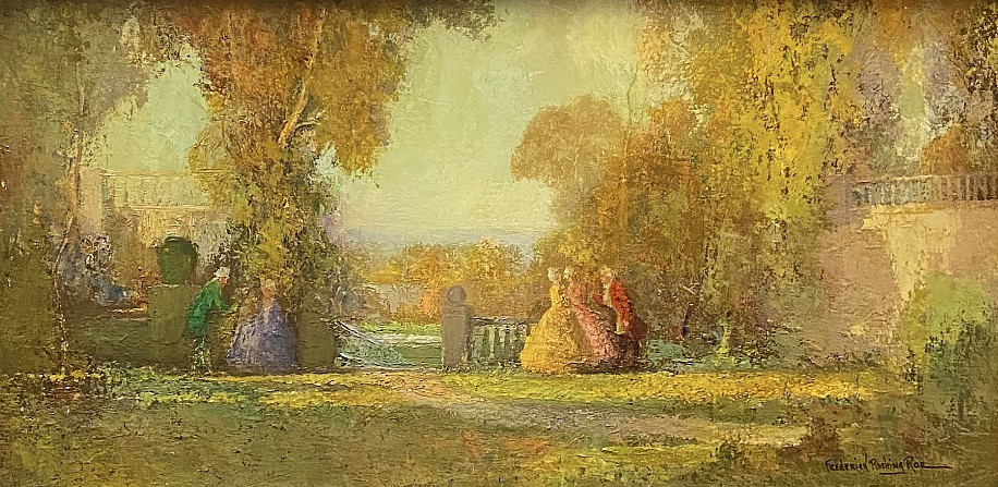 Frederick Rushing Roe, Garden Scene
Oil on Panel