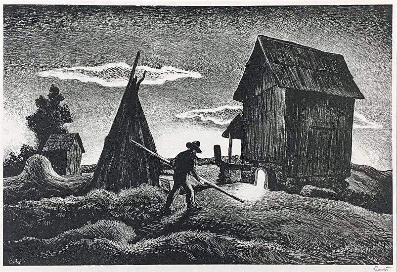 Thomas Hart Benton, Night Firing (Tobacco Firing)
1939, Lithograph