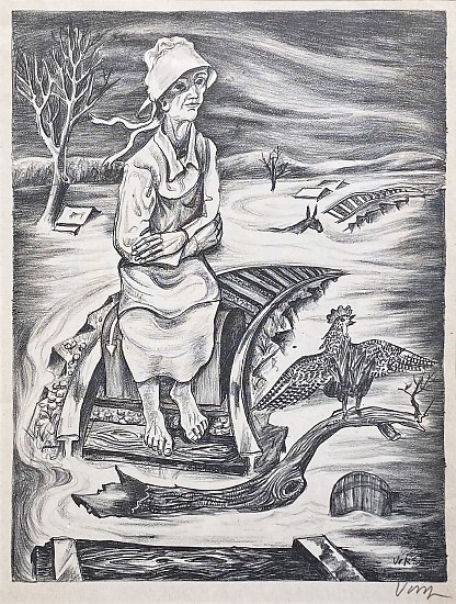 Joseph Vorst, Missouri Arrival (Flood)
c. 1940, Lithograph