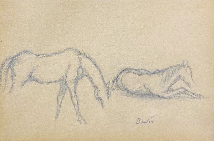 Thomas Hart Benton, Two Horses
Pencil on Paper