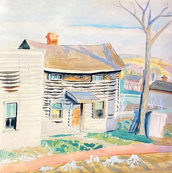 Charles Burchfield, Village Scene, Crickets in November, New Albany, Ohio
1919, Watercolor and Gouache