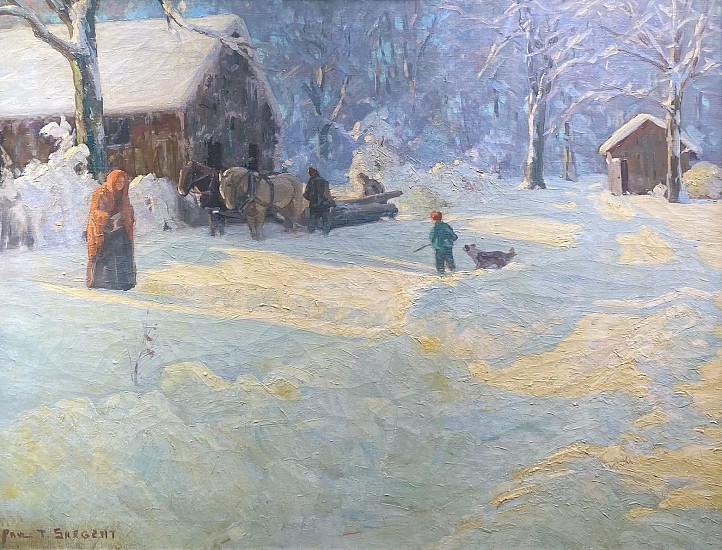 Paul T Sargent, Children Playing in Snow
Oil on Canvas