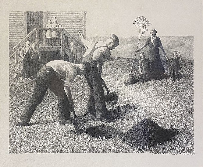 Grant Wood, Tree Planting Group
1937, Lithograph