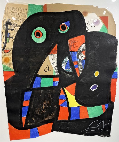 Joan Miro, Gaudi XX, (D. 1079)
1979, Etching and Aquatint in Colors with Paper Collage on Shaped Arches Paper