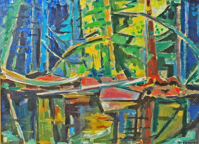 Werner Drewes, Beaver Pond
Oil on Canvasboard