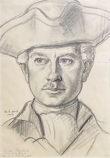 Charles Quest, Sketch of Daniel R. Fitzpatrick, Political Cartoonist, St. Louis Post-Dispatch<br />For Lousiana Purchase Mural
1934, Pencil Drawing on Paper