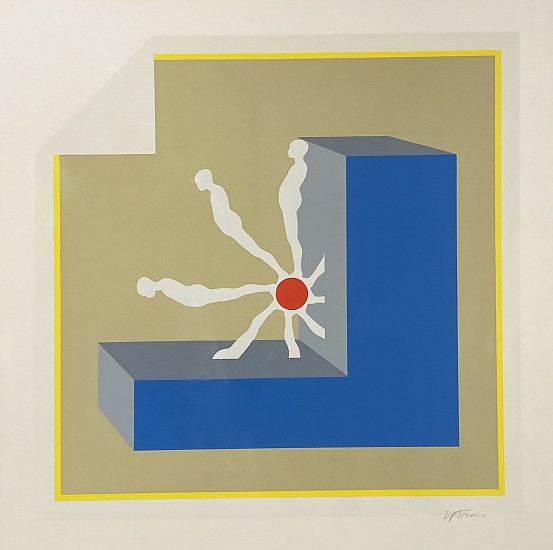 Ernest Tino Trova, Falling Man Series (Folded Corner, Three Men on Red Spoke)
Silkscreen Print
