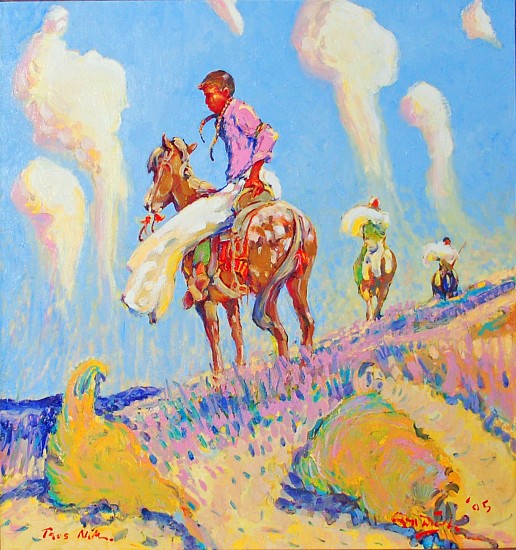 R.H. Dick, Men of the Bear Clan, Taos Pueblo
Oil on Canvas
