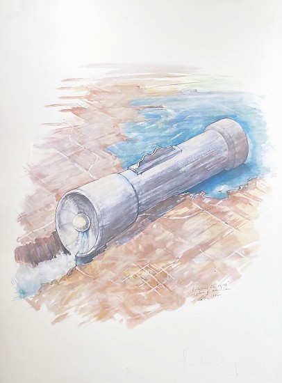 Claes Oldenburg, Colossal Flashlight in Place of Hoover Dam
1982, Color Lithograph on Paper