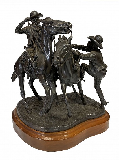 George B. Marks, Preparing to Ride, Two Cowboys with Two Horses
1972, Bronze