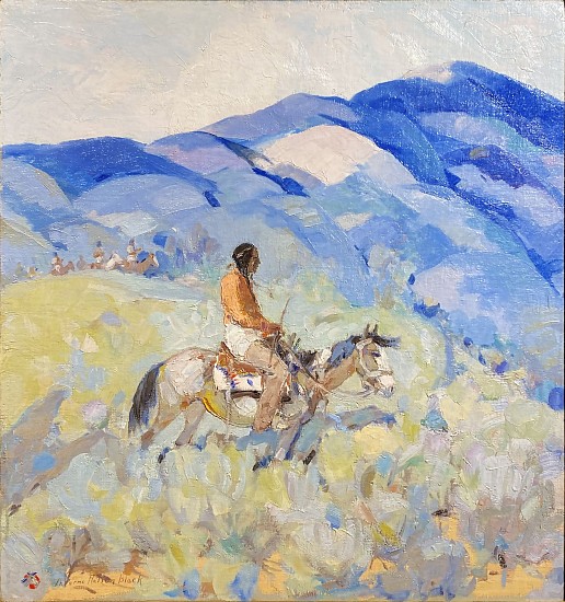 Laverne Nelson Black, Indian on Horseback
Oil on Artist Board