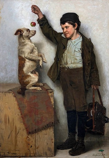 John George Brown, Preparing the Trick
Oil on Canvas