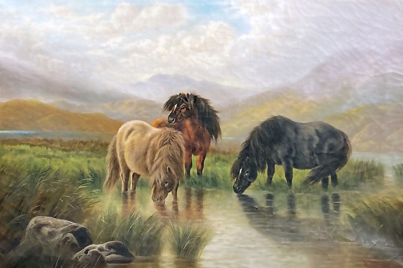 William P. Hollyer, Highland Ponies
Oil on Canvas