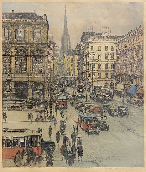 Luigi Kasimir, City Scene<br />
Aquatint