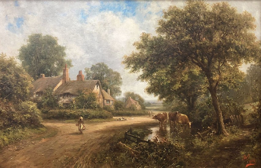 Henry Maidment, Pastoral Scene with Cottage
Oil on Canvas