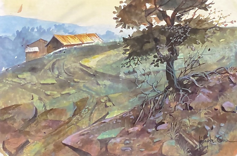 Joseph Orr, Old Tree and Barns
Watercolor