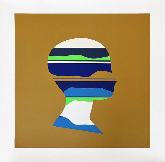 Ernest Tino Trova, Falling Man Head Profile, Tan Background
1967, Silkscreen