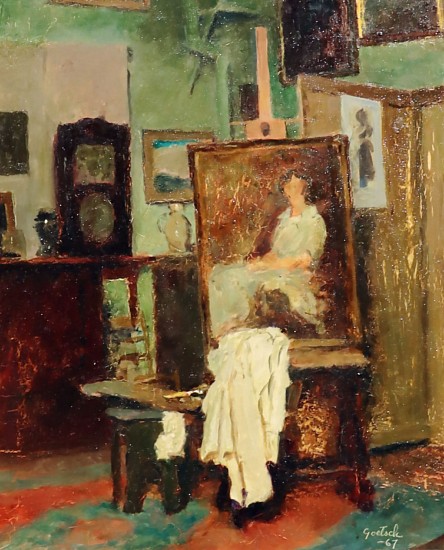 Gustav Goetsch, Artist's Studio
1967, Oil on Board