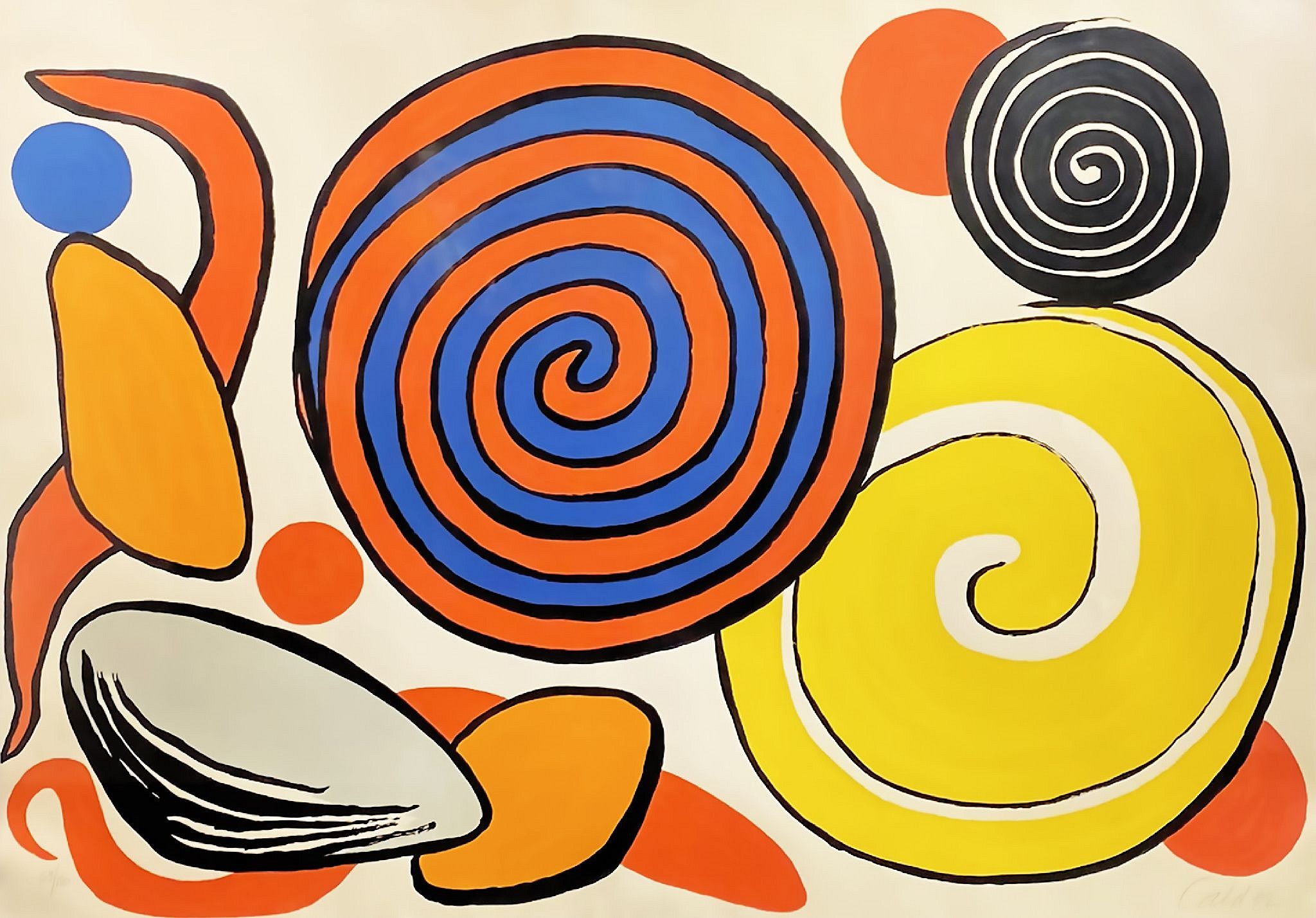 Spiral with Pumpkin by Alexander Calder 1973 Lithograph Art