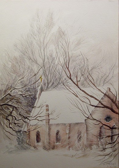 Robert E. Tindall, Trinity Church in Snow
1945, Watercolor