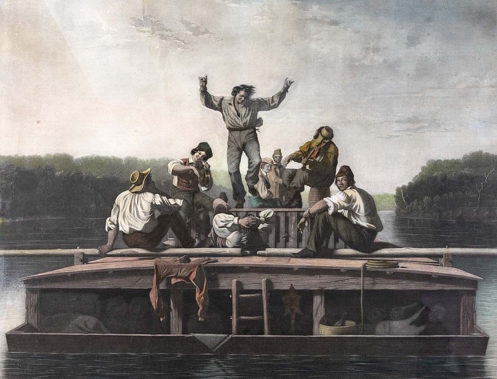 George Caleb Bingham, Jolly Flat Boatmen
Engraving