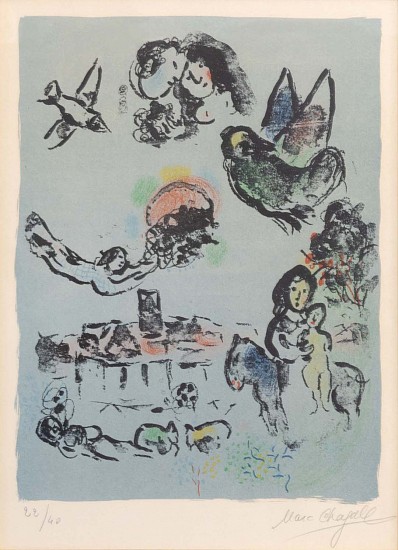 Marc Chagall, Vignettes of Romance
Color Lithograph