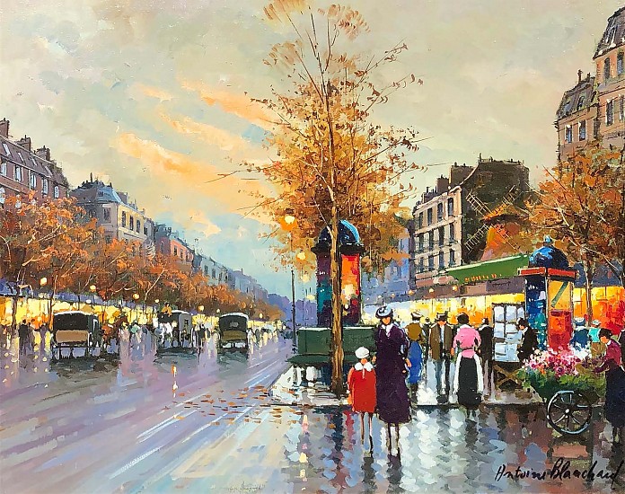 Antoine Blanchard, Paris Street Scene
Oil on Canvas
