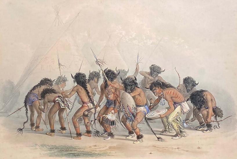 George Catlin, Buffalo Dance
Hand Colored Engraving