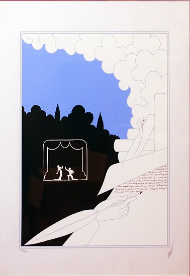 Romain De Tirtoff Erte, Writer in Landscape
1982, Serigraph