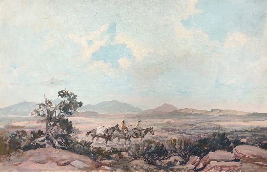 Arthur Fitzsimmons, Two Cowboys and Three Horses
Oil on Canvas