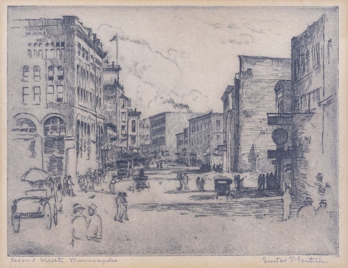 Gustav Goetsch, Second Street, Minneapolis
Engraving
