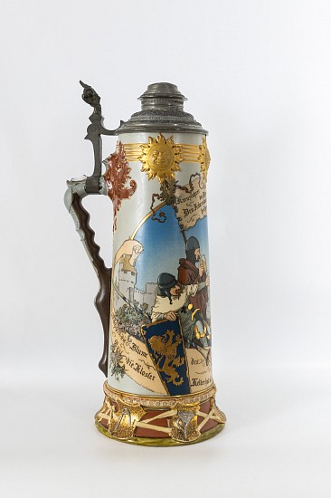 Heinrich Schlitt, Mettlach Crusaders Stein
Ceramic Beer Stein