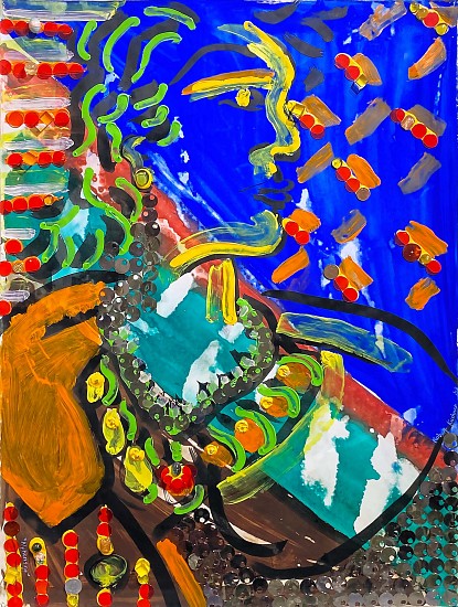 Robert Kushner, Alphonsine
1983, Acrylic on Paper with Mixed Media
